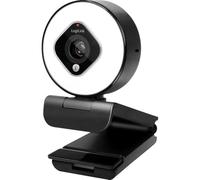 Logilink UA0384 Full HD USB Webcam 76° Dual Microphone Auto Focus Ring Light Tripod Black