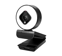 Logilink UA0384 Full HD USB Webcam 76° Dual Microphone Auto Focus Ring Light Tripod Black