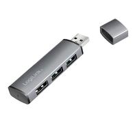 LogiLink USB 3.2 (Gen2) 3-port hub, aluminium housing with protective cap