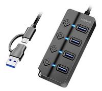 LogiLink USB 3.2 Gen 1 Hub. 4-port. w/ switch for each port. black