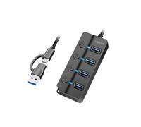 LogiLink USB 3.2 Gen 1 Hub. 4-port. w/ switch for each port. black