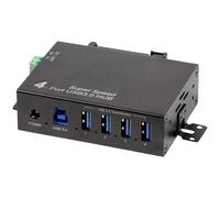 LogiLink 4-Port USB 3.0 Hub with Power Supply, Industrial Design, 5 Gbps, 10 W, with Over Current, Overvoltage and Short Circuit Protection