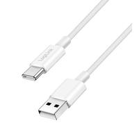 LogiLink USB 2.0 Type-C cable. C/M to A/M. nylon jacket. 60W. white. 1