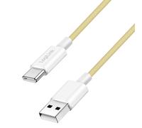 LogiLink USB 2.0 Type-C cable. C/M to A/M. nylon jacket. 60W. yellow.