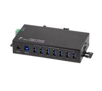 LogiLink 7-Port USB 3.0 Hub with Power Supply, Industrial Design, 5 Gbps, 10 W, with Over Current, Overvoltage and Short Circuit Protection