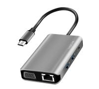 LogiLink USB 3.2 Gen1, Docking Station, USB-C, 7-Port, PD, silver