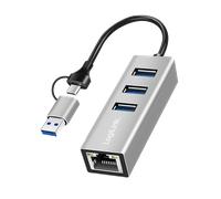 LogiLink USB 3.2 Gen1 Hub. 3-port. with Gigabit Ethernet Adapter. USB-