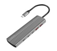 LogiLink UA0415 Ultra-Slim USB 3.2 Gen2 Hub, 2X USB-A, 8X USB-C, with PD (Power Delivery), 100 W, Space Grey
