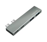 LogiLink USB 3.2 Gen2x2 Hub, 4-port, PD, for MacBook and iPad, silver