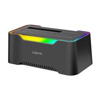 LogiLink USB-C (3.2 Gen1) Docking Station for 2.5" & 3.5" SATA HDD/SSD, with RGB Light, Thunderbolt Compatible, Windows, Mac OS, Linux