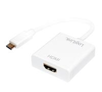 LogiLink USB-C to HDMI Adapter 4K 30Hz HDCP 1.3 for MacBook Chrome OS Black