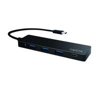 LogiLink USB Hub for PC/Laptop Aluminium Housing black Black 3+1 Port USB 3.1 3+