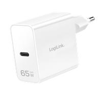 LogiLink USB Wall Charger. 1Port. GaN. 1USB-CF. 65W. white