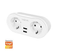 LogiLink WiFi Smart plug. 2port. Tuya compatible. 2x USB-A. 2x CEE 7/3