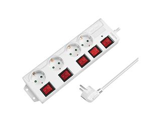 LogiLink ZUB Outlet Strip 4 safety sockets white