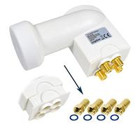 LOGISAT Quad LNB 0.1 dB digital ► 4 users/TV/receiver direct connection universal full HD HDTV TV 3D 4K UHD PRO LINE + contacts gold plated + weather protection
