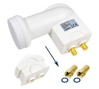 LogiSat Twin LNB 0.1 dB digital ► 2 users / TV / receiver direct connection universal full HD HDTV TV 3D 4K Sat UHD PRO LINE + contacts gold-plated + weather protection