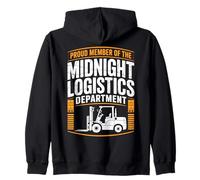 Logistics Night Shift Warehouse Overnight Zip Hoodie