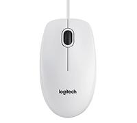 Logitech B100 Wired USB Mouse, 3-Buttons, Optical Tracking, Ambidextrous PC / Mac / Laptop / Chromebook - White