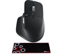 Logitech 910-006556 MX Master 3S Performance Wireless Mouse Black Bundle with Deco Gear Large Extended Pro Gaming Mouse Pad Water Resistant Non-Slip 12 x 32 inch