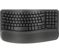 Logitech Wave Keys for Business, kabellose ergonomische Tastatur mit gepolsterte