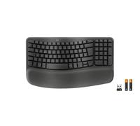 Logitech Wave Keys for Business, kabellose ergonomische Tastatur mit gepolsterte