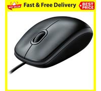 Logitech B100 Wired USB Mouse - Black