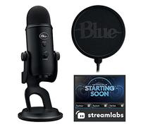 Logitech Blue Yeti Game Streaming Kit with Yeti USB Gaming Mic, Blue VO!CE Software, Exclusive Streamlabs Themes, Custom Blue Pop Filter, PC/Mac/PS4/PS5