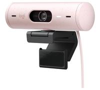 Logitech Brio 500 Full HD Webcam - Auto Light Correction, Dual Mics, Privacy Cover, USB-C, Pink