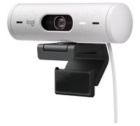 Logitech Brio 500 Full HD Webcam - Auto Light Correction, Dual Mics, Privacy Cover, USB-C, White