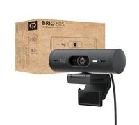 Logitech Brio 505 Full HD webcam with auto light correction, auto-framing, Show Mode, dual noise reduction mics, privacy shutter - Works with Microsoft Teams, Google Meet, Zoom - Grey