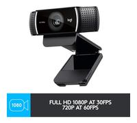 Logitech C922 Pro Stream Webcam, Full HD 1080p Streaming with Tripod and Free 3-month XSplit License - Black