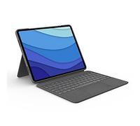 Logitech Combo Touch for iPad Pro 12.9-inch (5th, 6th Generation: 2021, 2022) Detachable Backlit Keyboard with Stand, Click-Anywhere Touchpad, Smart Connector, French AZERTY - Grey