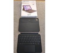 Logitech Combo Touch Keyboard Case for iPad Pro 11" (M2, 4th/5th Gen) - Detachable Backlit Keyboard, Kickstand, QWERTY UK Layout - Grey, New