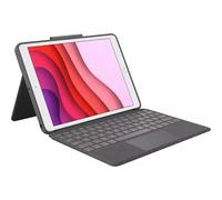 Logitech Combo Touch trackpad case for iPad (7th, 8th, & 9th gen) with precision trackpad, laptop-like English keyboard, and Smart Connector technology - Graphite, New