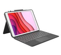Logitech Combo Touch trackpad case for iPad (7th, 8th, & 9th gen) with precision trackpad, QWERTY Scandinavian layout - Black
