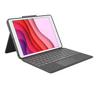 Logitech Combo Touch trackpad case for iPad (7th, 8th, & 9th gen) with precision trackpad, QWERTY Spanish layout - Black