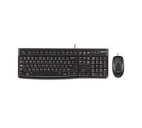 Logitech Desktop MK120. Keyboard form factor: Full-size (100%) Connectivity technology: Wired Device interface: USB Keyboard layout: QWERTY. Cable length: 1.5 m. Product colour: Black. Mouse included