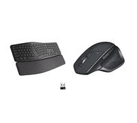 Logitech ERGO K860 Wireless Ergonomic Keyboard, Grey & MX Master 2S wireless mouse, version 2020, Bluetooth and 2.4GHz connection via Unifying USB receiver, grey