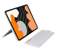 Logitech Flip Folio, Keyboard Case for iPad Pro 13-inch (M4) & iPad Air 13-inch (M2 & M3) (2024, 2025) - Protective & Stowable Bluetooth Keyboard Case, Multi-Device, UK English Layout - Pale Grey