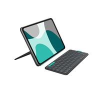 Logitech Flip Folio, Keyboard Case for iPad Pro 11-inch (M4) & iPad Air 11-inch (M2 & M3)(5th Gen - 2024) - Protective & Stowable Bluetooth Keyboard Case, Multi-Device - Graphite - QWERTY