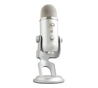 Logitech for Creators Blue Yeti USB Microphone for Recording, Streaming, Gaming, Podcasting on PC and Mac, Condenser Mic for Laptop or Computer with Blue VO!CE Effects, Adjustable Stand - Silver