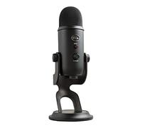 Logitech for Creators Blue Yeti USB Microphone for Recording, Streaming, Gaming, Podcasting on PC and Mac, Condenser Mic for Laptop or Computer with Blue VO!CE Effects, Adjustable Stand - Black