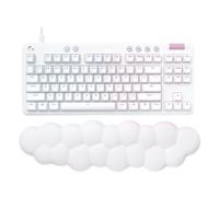 Logitech G 713 Wired Gaming Keyboard with LIGHTSYNC RGB Lighting, Linear Switches (GX Brown) and Keyboard Palmrest, Compatible with PC and Mac, Fog White (White Mist)