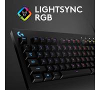 Logitech G G213 Prodigy Gaming Keyboard, LIGHTSYNC RGB Backlit Keys, Spill-Resistant, Customizable Keys, Dedicated Multi-Media Keys, QWERTY UK Layout - Black