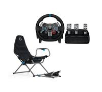 Logitech G G29 Driving Force Sim Racing Wheel & Pedals Kit +Playseat | Racing Steering Wheel For PlayStation 4, PlayStation 3, PC - UK Plug - Black
