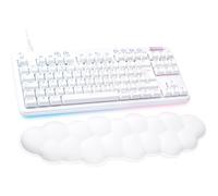 Logitech G713 Wired Mechanical Gaming Keyboard with LIGHTSYNC RGB Lighting, Tactile Switches (GX Brown) and Keyboard Palm Rest, PC and Mac Compatible - White Mist, New