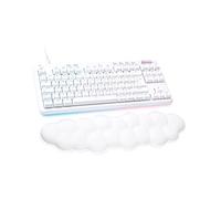 Logitech G713 Wired Mechanical Gaming Keyboard with LIGHTSYNC RGB Lighting, Tactile Switches (GX Brown) and Keyboard Palm Rest, PC and Mac Compatible - White Mist, New