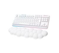 Logitech G G715 Wireless Mechanical Gaming Keyboard with LIGHTSYNC RGB Lighting, LIGHTSPEED, Tactile Switches (GX Brown) and Keyboard Palm Rest, PC and Mac Compatible - White Mist