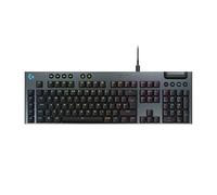 Logitech G G915 X Low-Profile Wired Mechanical Gaming Keyboard, Double-Shot PBT Keycaps, Fully Programmable Keys, RGB Lighting, Aluminum Finish, GL Brown Tactile Switches - PC/Mac, QWERTY UK - Black